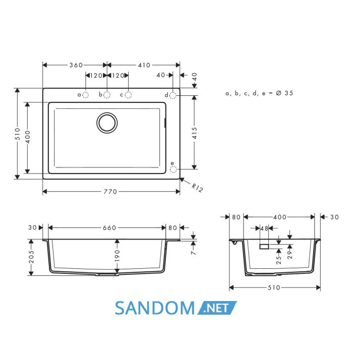 Кухонна мийка кам'яна HANSGROHE 43313170, чорний