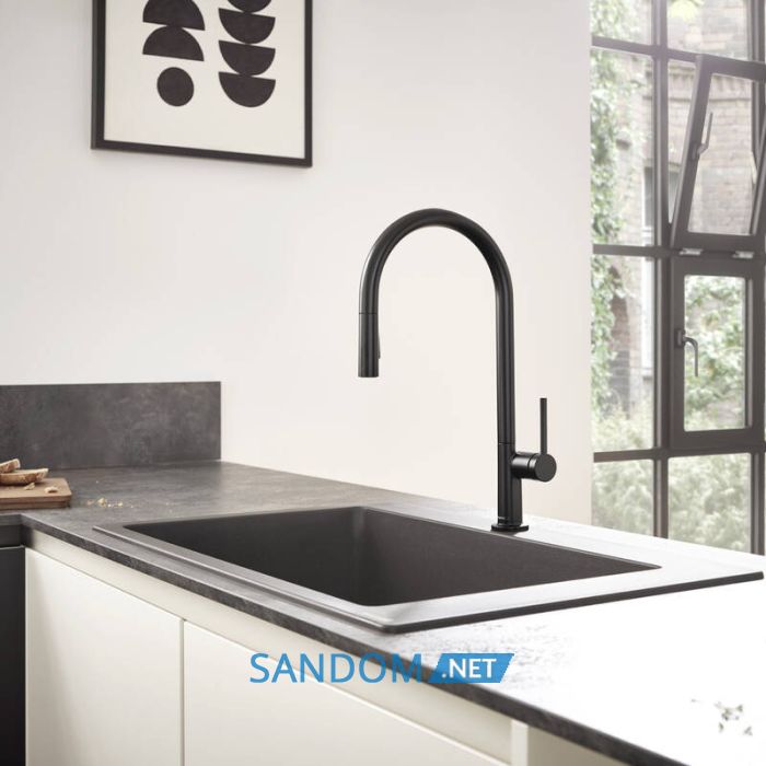 Кухонна мийка кам'яна HANSGROHE 43313170, чорний