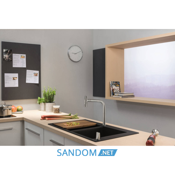 Кухонна мийка кам'яна HANSGROHE 43316170, чорний