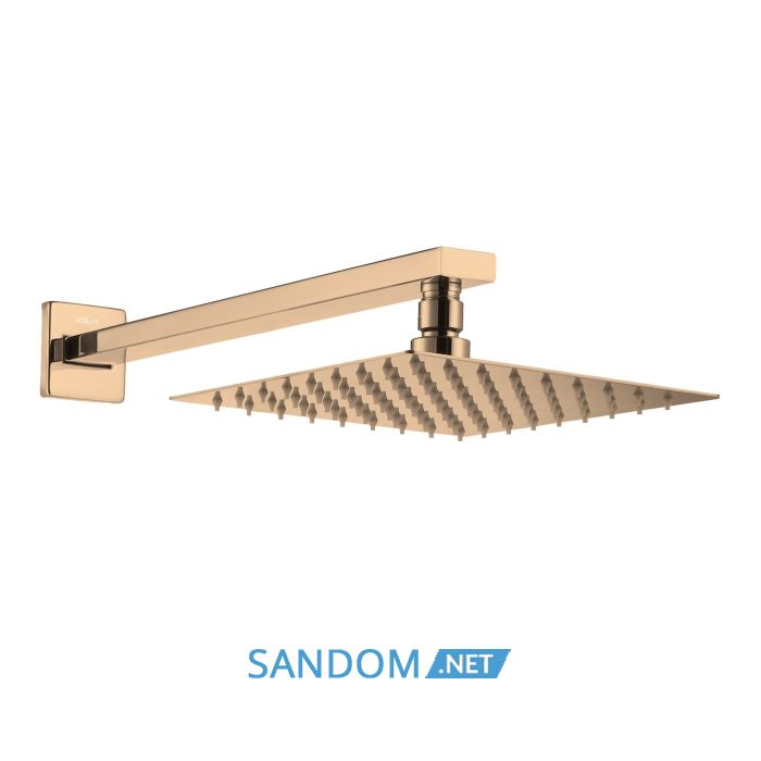 CASCADA R85 душ верхній, 250*250 мм, кронштейн, SS, cepillado bronce