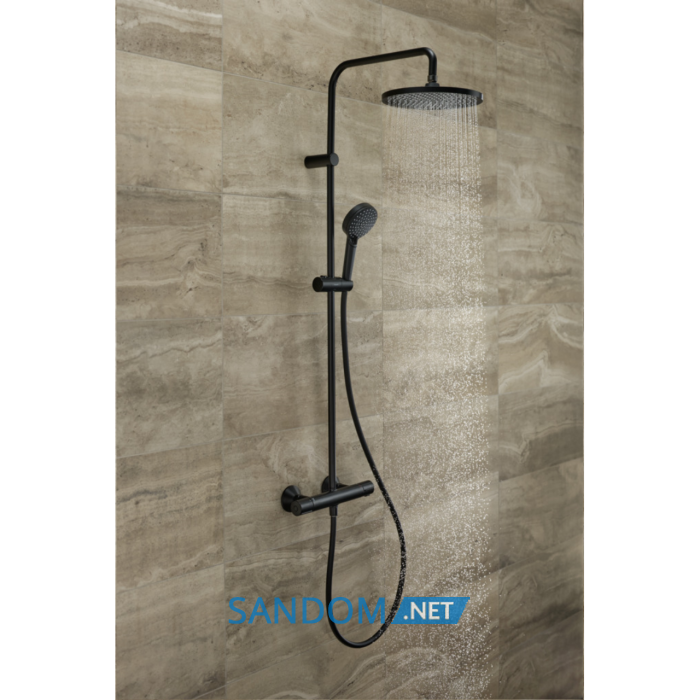 VERNIS BLEND душова система Showerpipe 240 з термостатом, 1jet, чорний матовий