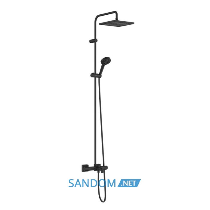 VERNIS SHAPE душева система Showerpipe 240 з термостатом для ванни, 1jet,  чорний матовий