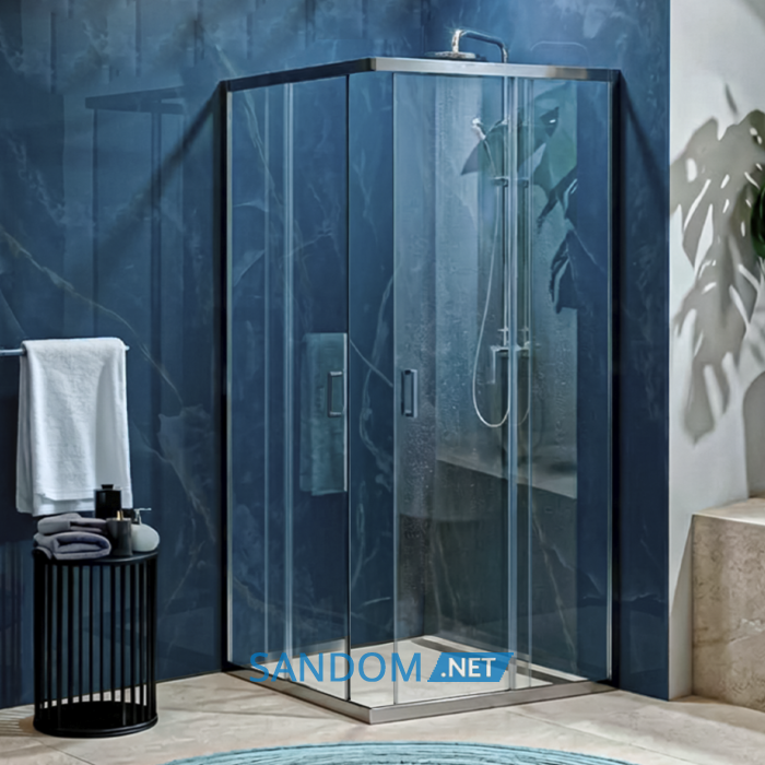 VALTICE New душова кабіна квадратна 90*90*190см, розсувні двері, скло прозоре