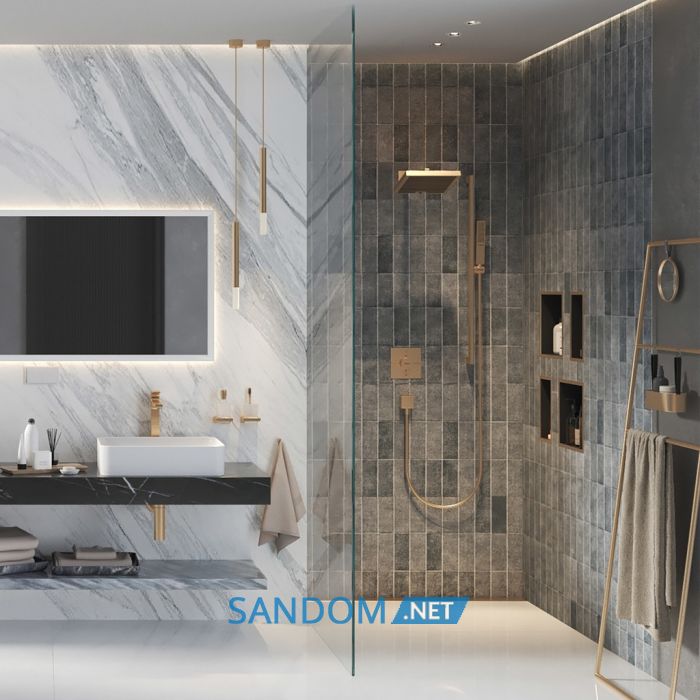 PULSIFY E верхній душ 260мм  1режим, колір  шліфована  бронза