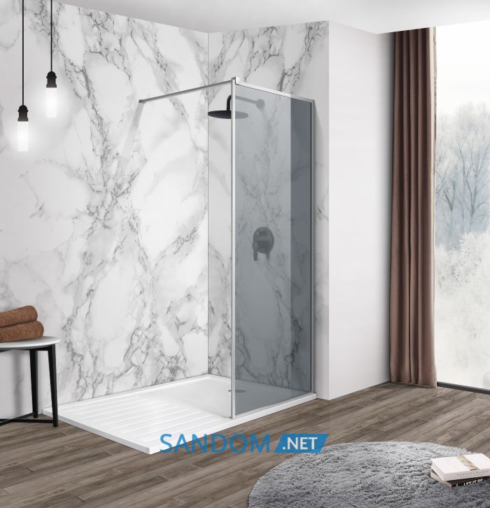 IMPRESE душова стінка WALK-IN з профілем та тримачем, 110*200см, хром, скло тоноване