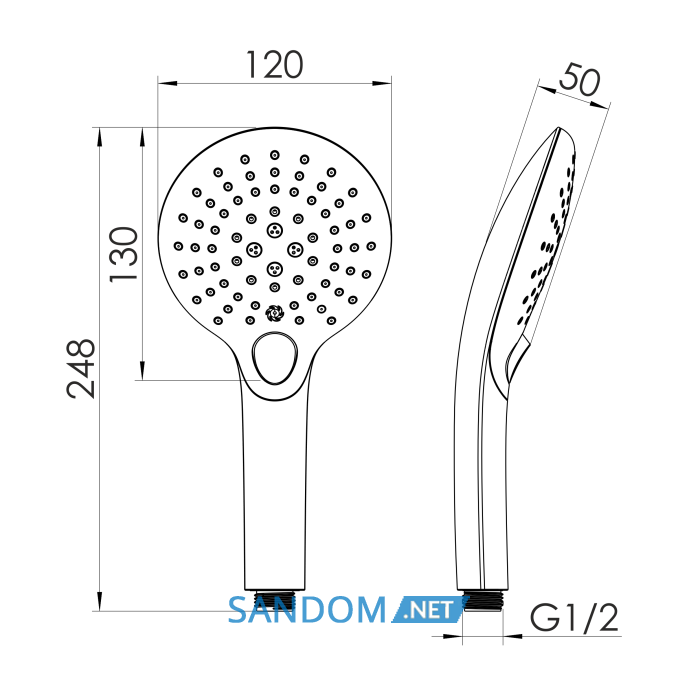 CASCADA A20Rw душ ручний, 3 режима, cromo