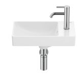 ONA умивальник асиметричний Compacto 45x26 см, з отвором під змішувач, Fineceramic, білий