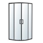 VALTICE New душова кабіна кутова 90*90*190см, розсувні, профіль чорний мат, скло прозоре