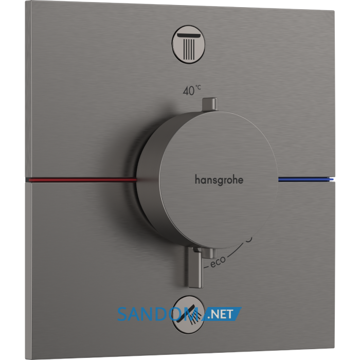 SHOWERSELECT COMFORT E термостат для 2споживачів, прихований монтаж, колір шліфованний чорний хром