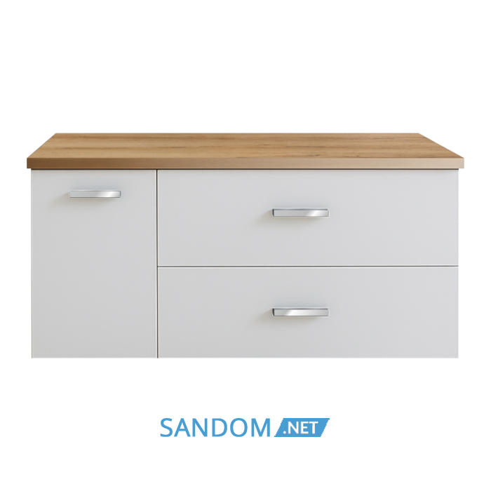 VICTORIA BASIC MODULAR комплект 89см: тумба 59см під накладний умивальник; модуль 30см із дверцятами; стільниця89 см; колір:білий/білий/дуб