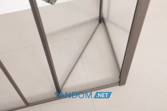 CRUZE душова кабіна 90*90*200см, тип дверей COME IN, профіль збройовий метал, прозоре скло