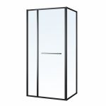 CRUZE душова кабіна 90*90*200см, тип дверей COME IN, профіль чорний, прозоре скло