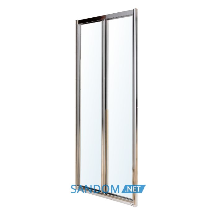 Двері bifold 80*195см, профіль хром, скло прозоре