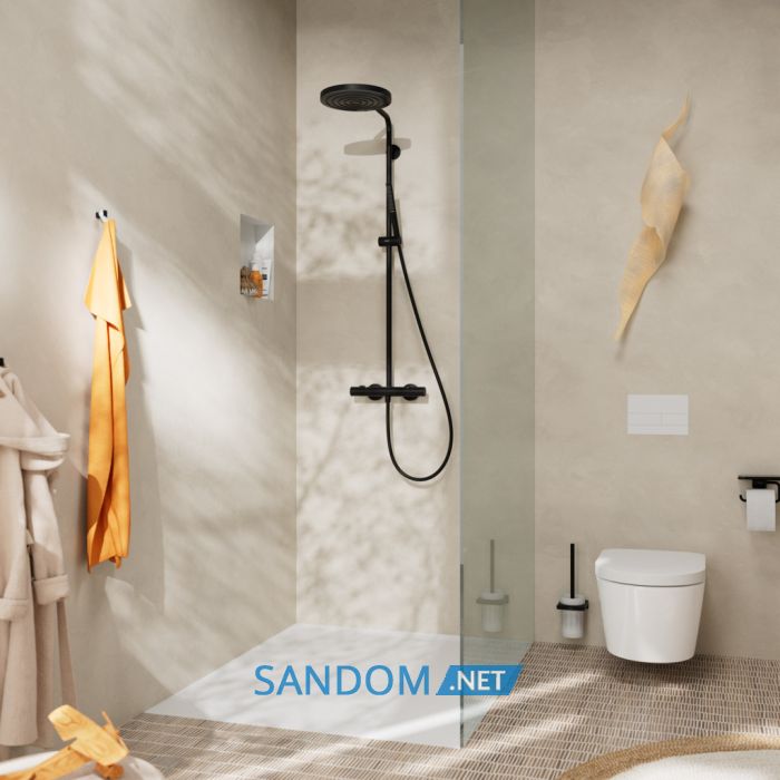 PULSIFY S PURO Showerpipe душова система 260 з термостатом, колір чорний матовий