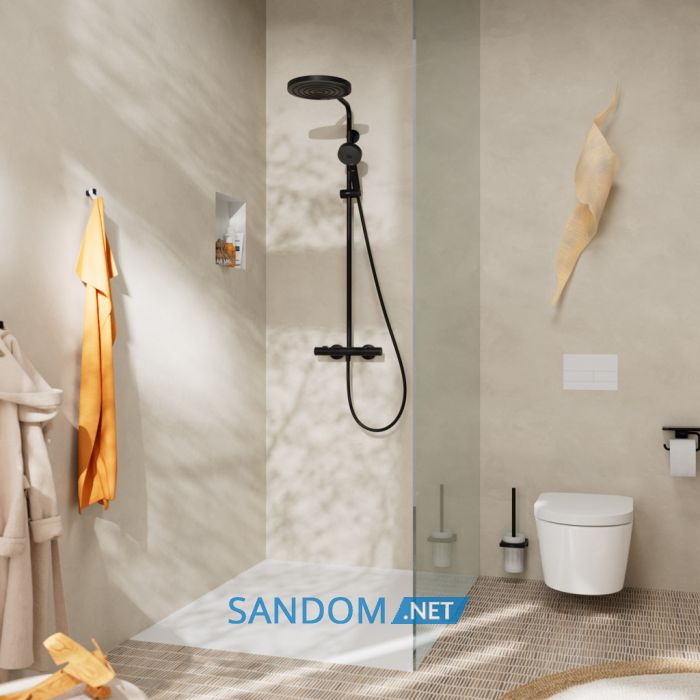 PULSIFY S PURO Showerpipe душова система 260 з термостатом, колір чорний матовий