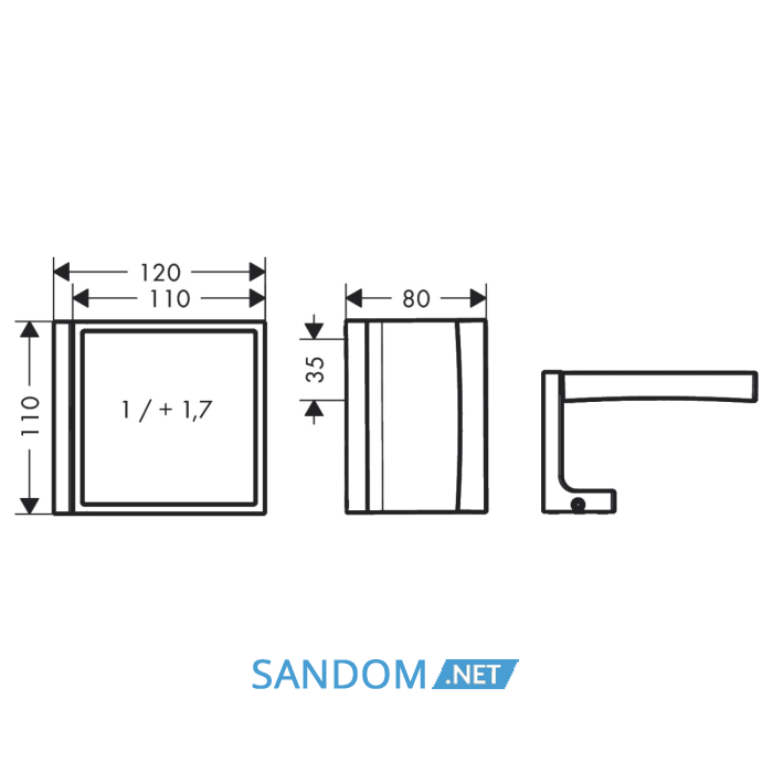 AXOR UNIVERSAL RECTANGULAR  дзеркало
