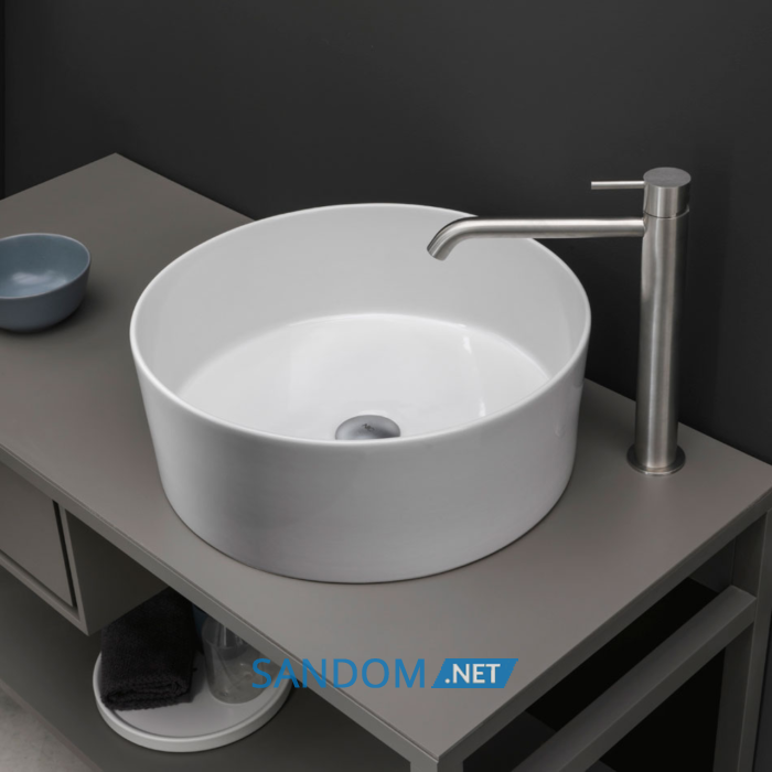 OVVIO умивальник накладний круглий 42 см, колір білий матовий