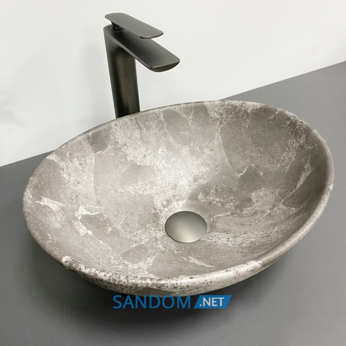 Умывальник накладной VBI PARMA DARK GREY STONE MATT 42x34