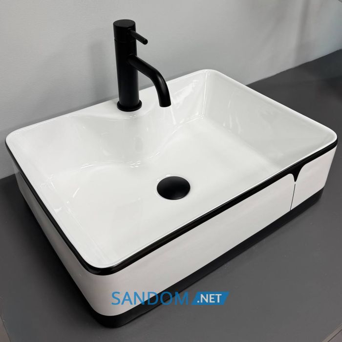 Умывальник накладной VBI FORLI BLACK LINED 48x37