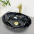 Умывальник накладной VBI PARMA BLACK STONE GLOSSY 41,5x33,5
