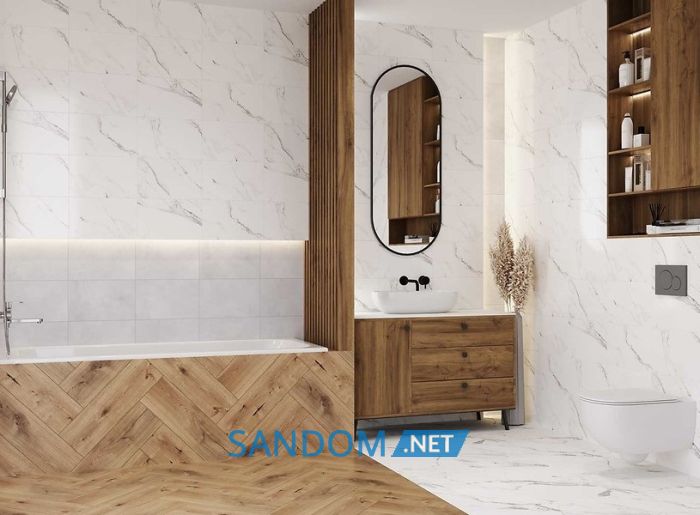 Плитка для стен Cersanit Arctic stone white glossy 25x40