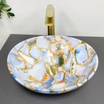Умывальник накладной VBI PARMA MARBLE BLUE GLOSSY 41,5x33,5