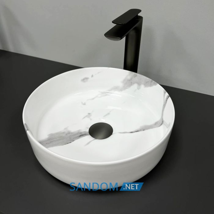 Умивальник накладний VBI PRATO MARBLE NATURE GLOSSY 36x36