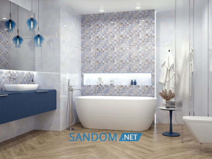 Плитка для стен Golden Tile Deco голубая 30x60