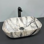 Умывальник накладной VBI RAVENNA LIGHT GREY ONYX GLOSSY 46x32,5