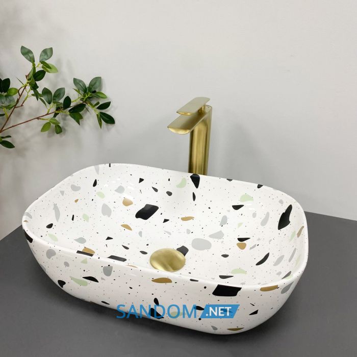 Умывальник накладной VBI RAVENNA TERAZZO GLOSSY 46x32,5