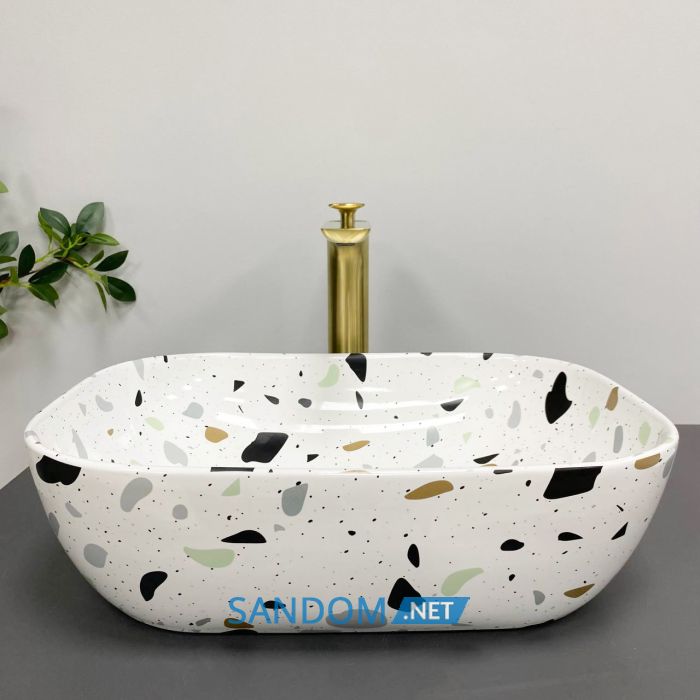 Умывальник накладной VBI RAVENNA TERAZZO GLOSSY 46x32,5