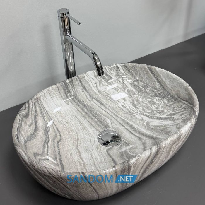 Умывальник накладной VBI MODENA S GREY ONYX 48x35