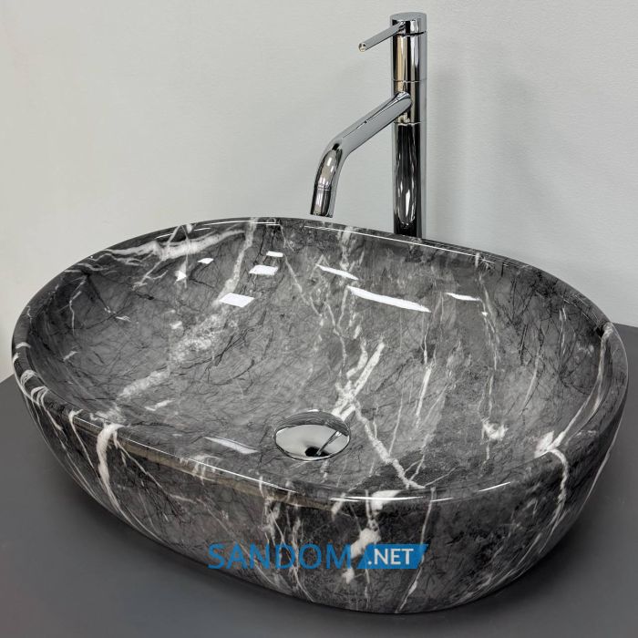 Умывальник накладной VBI MODENA S BLACK ONYX 48x35