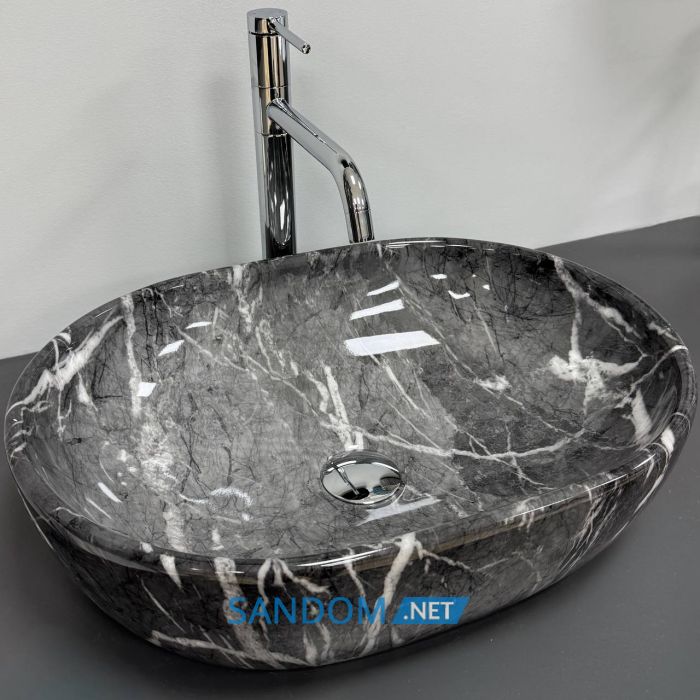 Умывальник накладной VBI MODENA S BLACK ONYX 48x35