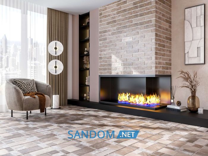 Плитка для пола Golden Tile Stone Brick светло-бежевая 30x30