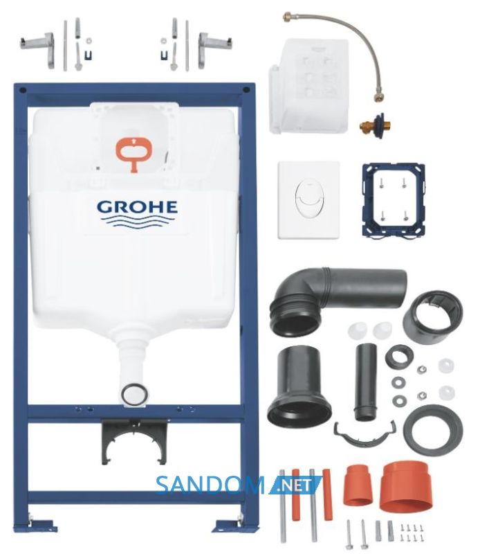 Інсталяція для унітазу Grohe Rapid SL 4 в 1 з білою кнопкою