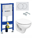 Инсталляция Geberit Duofix Delta с унитазом Kolo Idol с сидением soft-close и белой клавишей