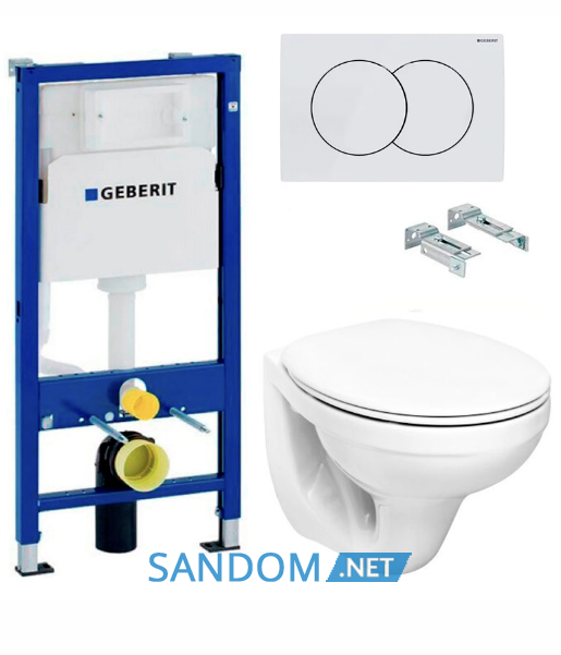 Инсталляция Geberit Duofix Delta с унитазом Kolo Idol с сидением soft-close и белой клавишей