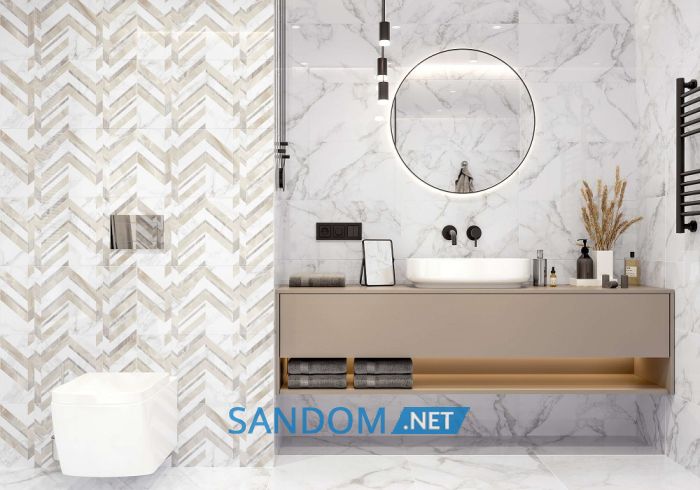 Плитка для стен Golden Tile Marmo Bianco Chevron белая 30x60