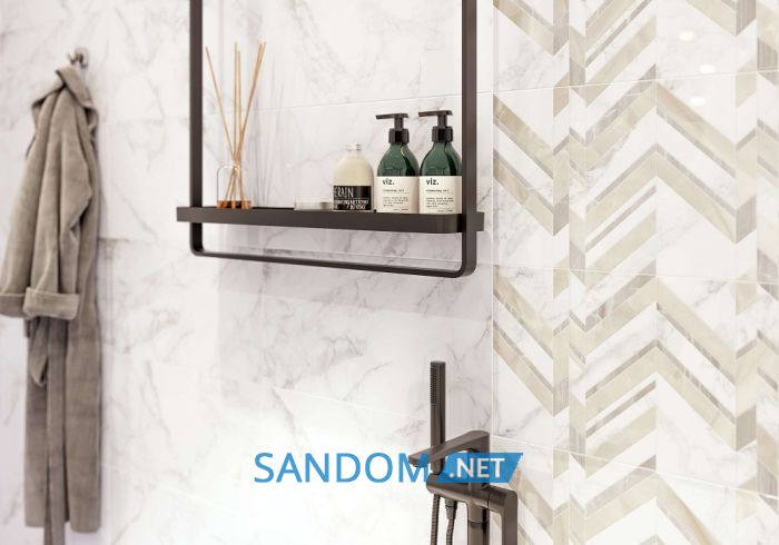 Плитка для стен Golden Tile Marmo Bianco Chevron белая 30x60