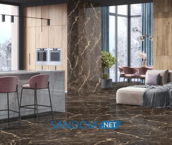 Плитка Inter Gres MAUREE 032/KL 60х60 темно-коричневая полированная