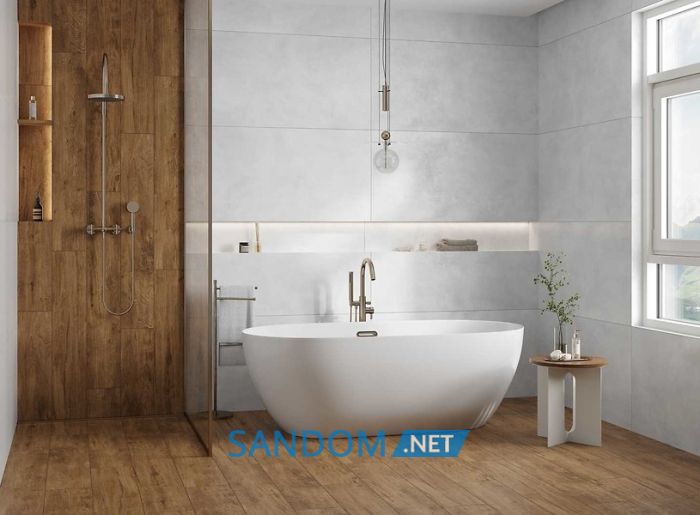 Плитка Cersanit Brantwood коричнева mat rect 19,8x119,8