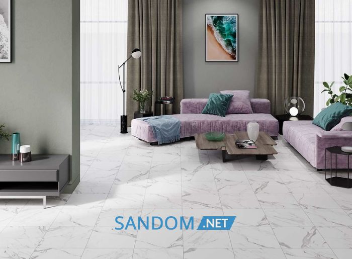 Плитка для пола Cersanit Arctic stone white matt 42x42