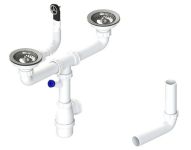 Сифон для мойки с двумя чашами LBplast