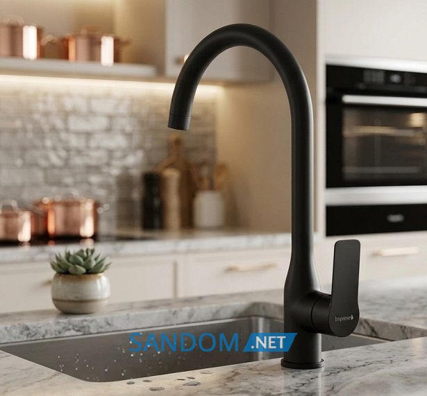 Смеситель для кухни Imprese Kucera f03403410AA, черный матовый