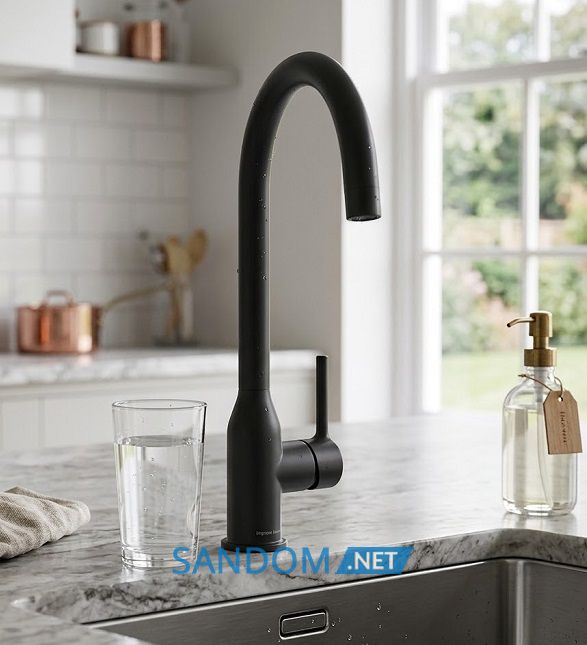 Смеситель для кухни Imprese Kucera f03403410AC с подключением питьевой воды, черный матовый