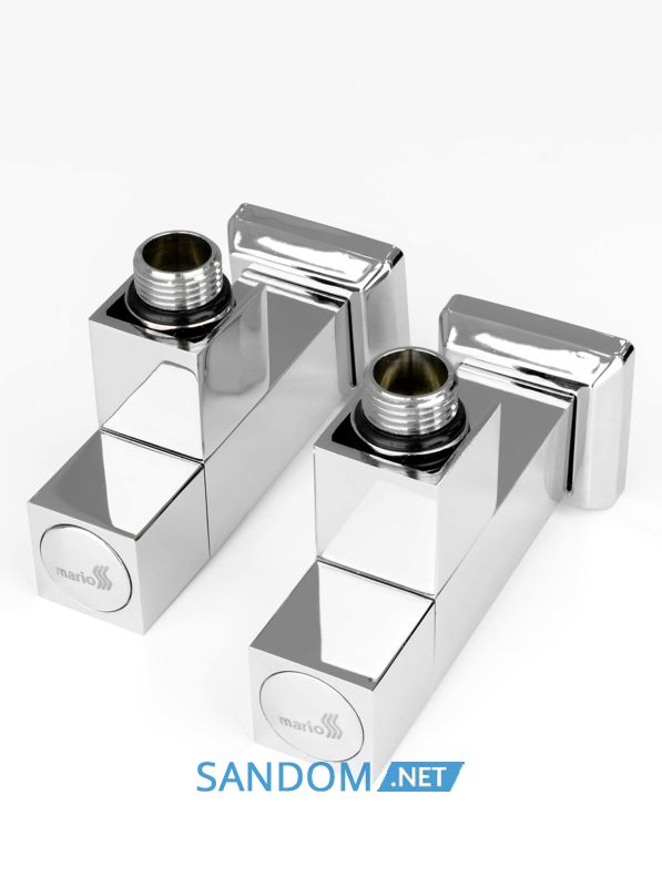 Кран для полотенцесушителя Марио угловой квадратный, G1/2" 2шт