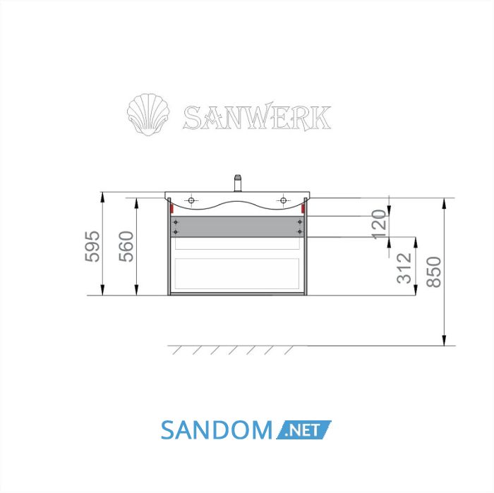 Тумба Sanwerk ГРЕТА AIR 70 з умивальником Канте